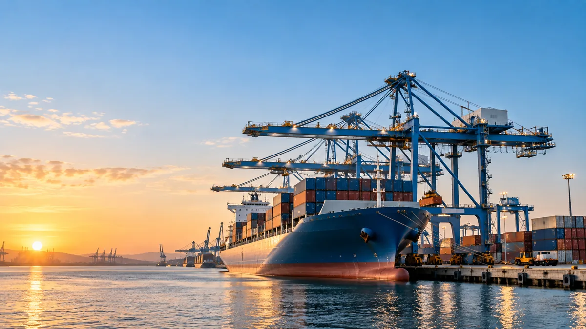 Porte-conteneurs MIDTRANS dans un port à conteneurs