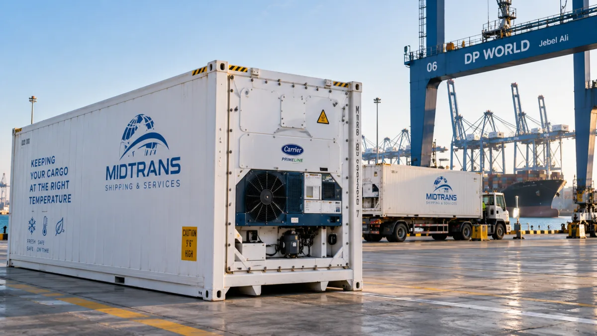 Conteneur frigorifique MIDTRANS maintenant la marchandise à la bonne température