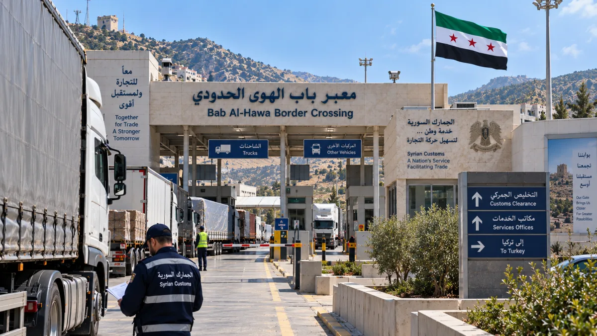 Camions MIDTRANS au poste frontière de Bab al-Hawa